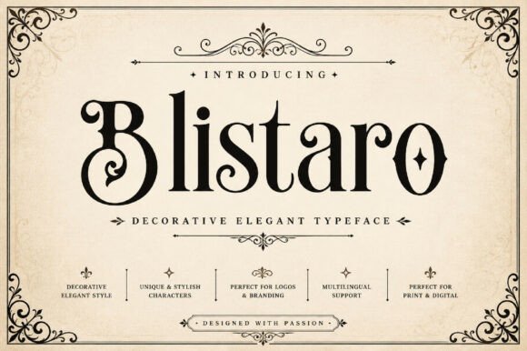 Blistaro: A Refined Serif Font for Elegant Design
