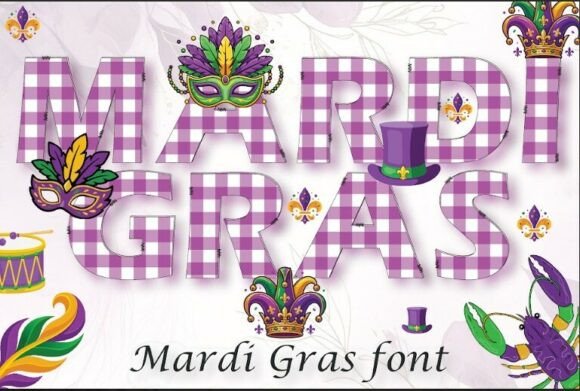 Purple Mardi Gras Festival Font