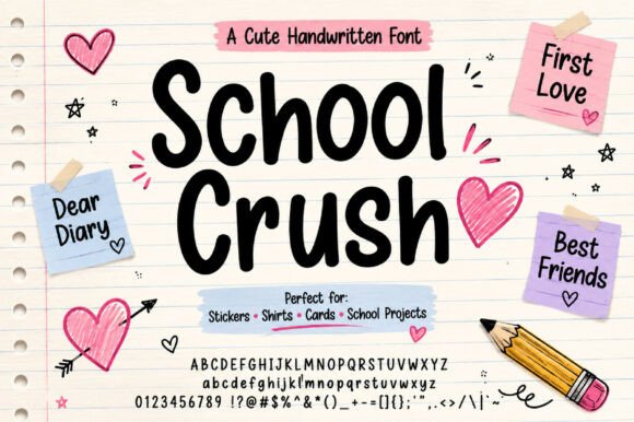 School Crush Font for Creative Makers